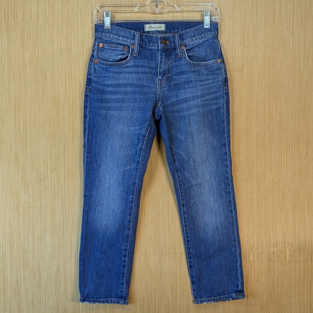 Madewell The Slim Boyjean Medium Wash Denim Jeans Size 26 Blue Mid Rise